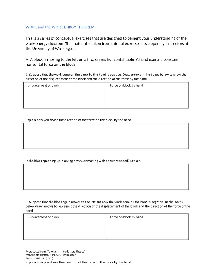 Work-Energy Theorem - Conceptual Exercises