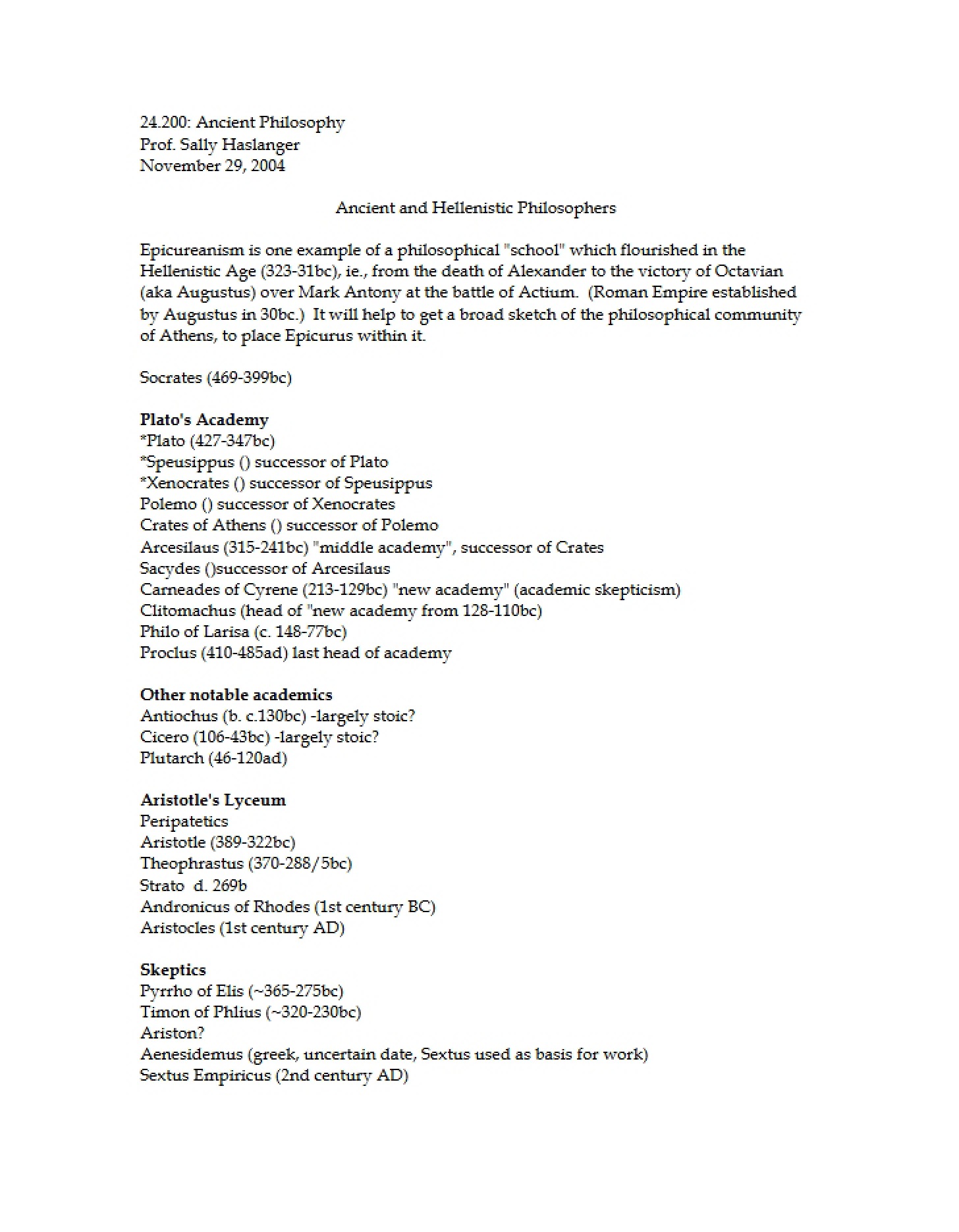 Aristotelian Notes