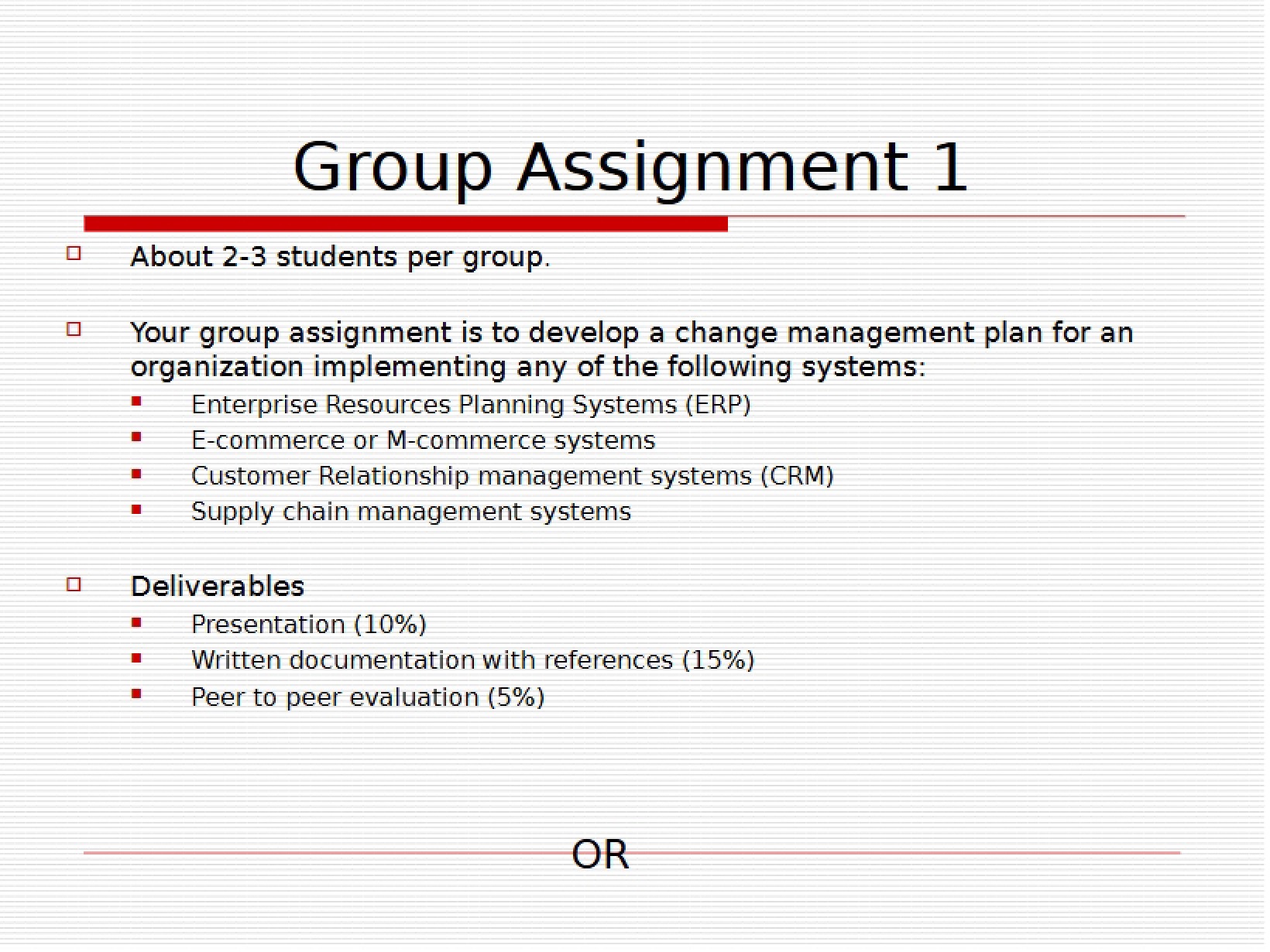Assignment for Group