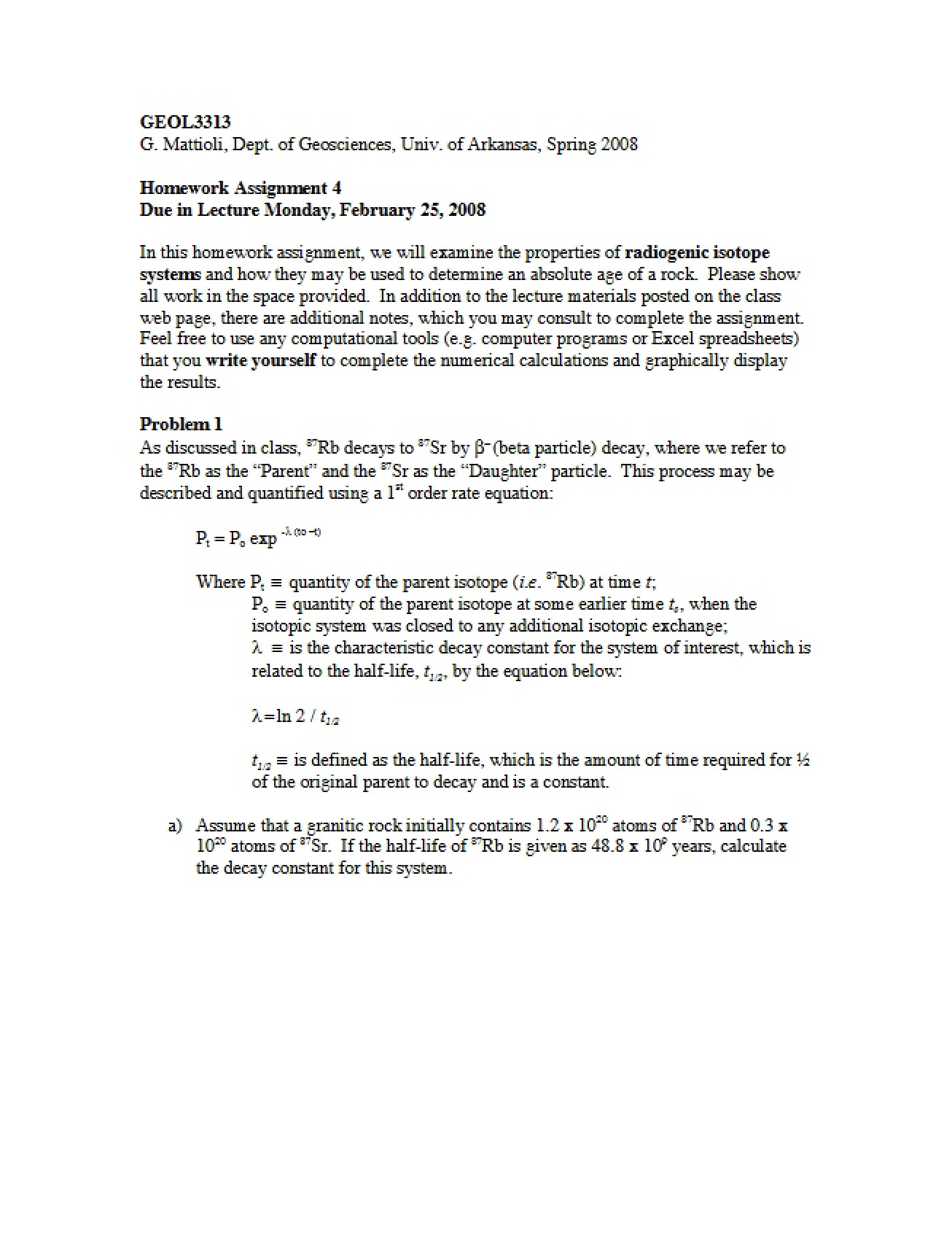 Analysis of Homework (GEOL 3313)