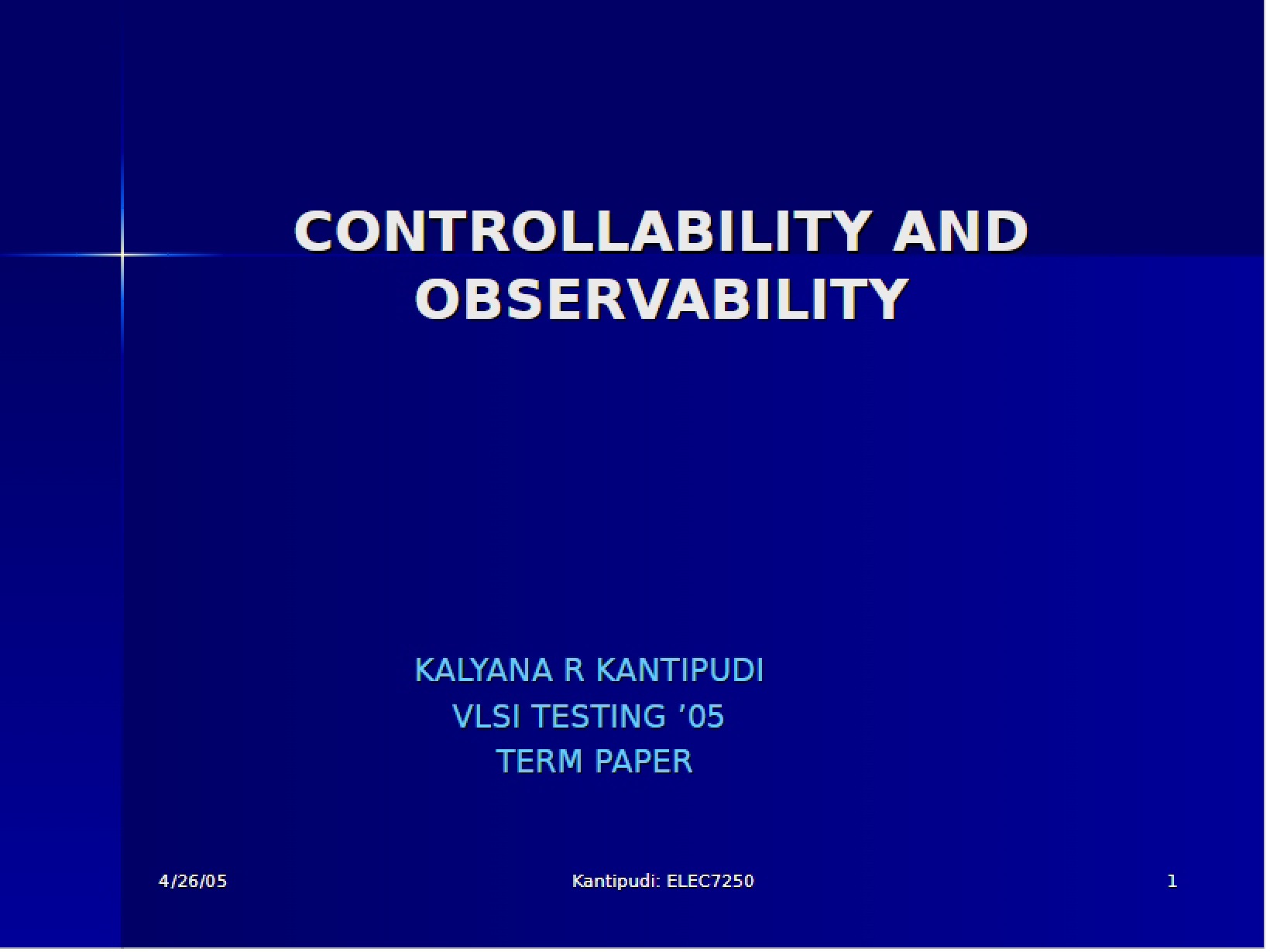 Observability and Controllability