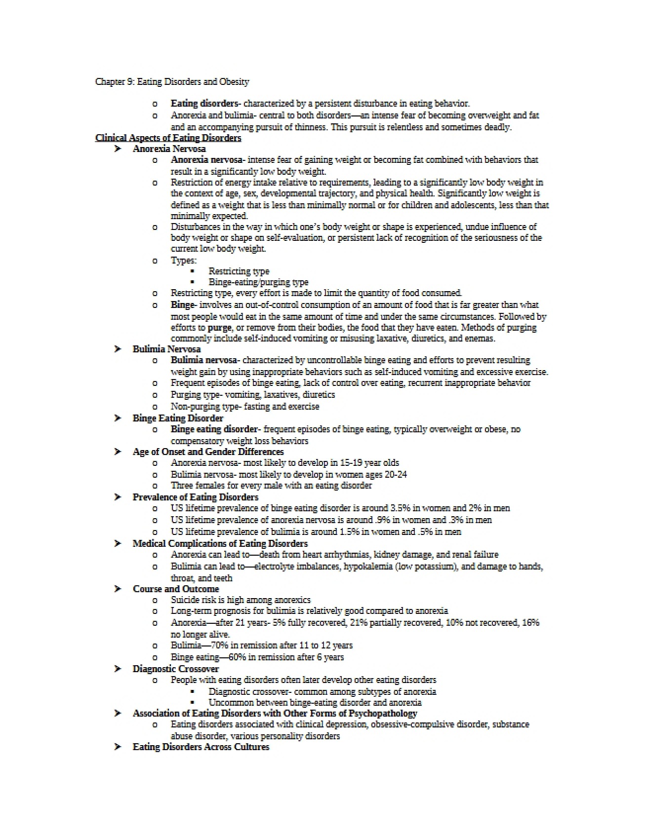 Obesity and Eating Disorder Overview