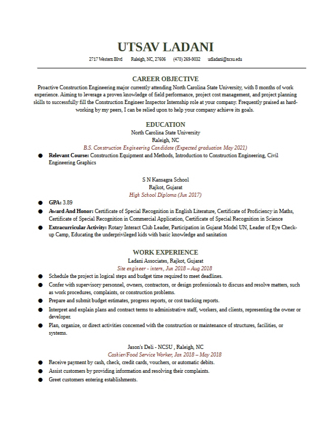 Resume Document