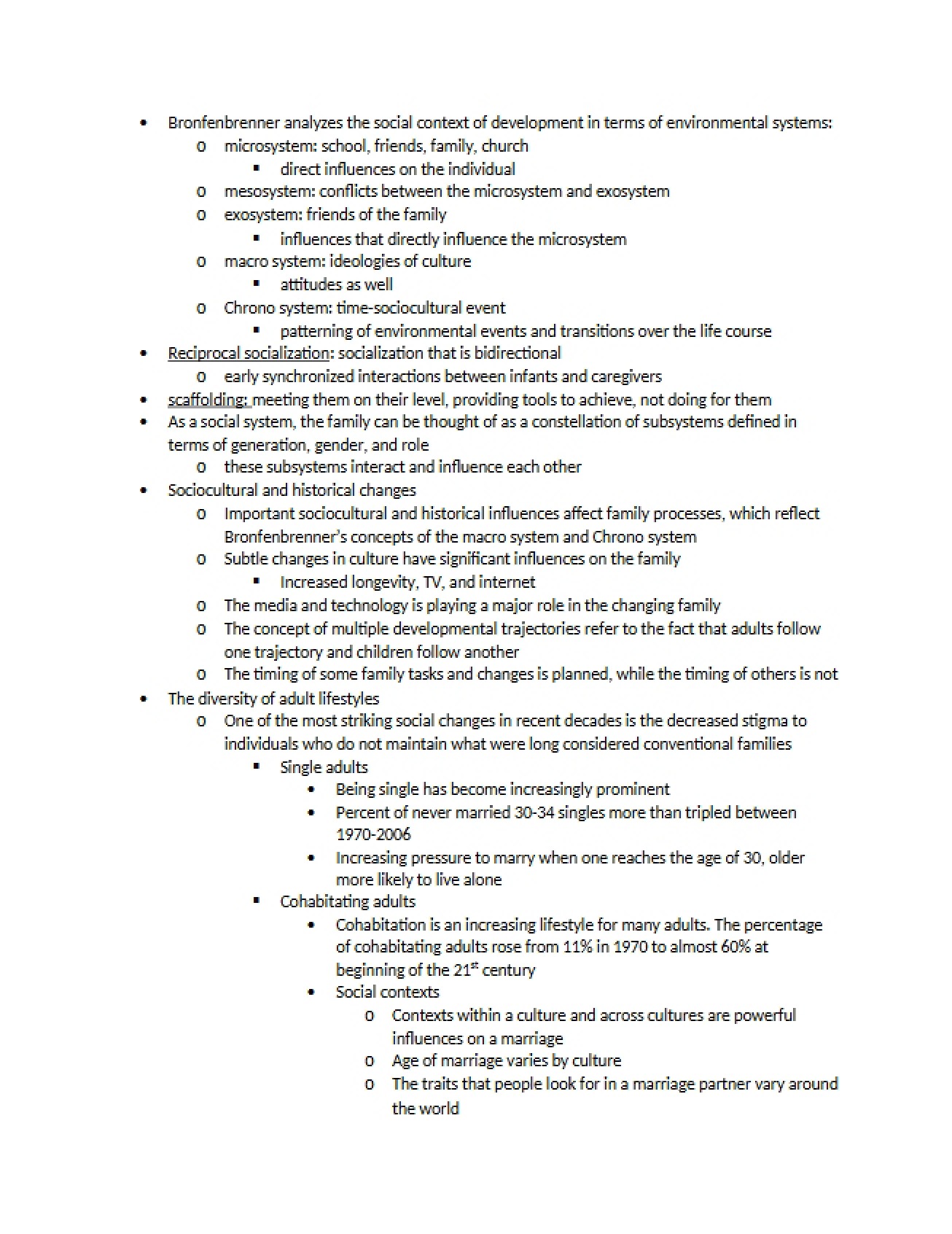 Human Development Class Notes