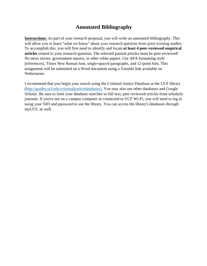 Guidelines for Annotated Bibliography