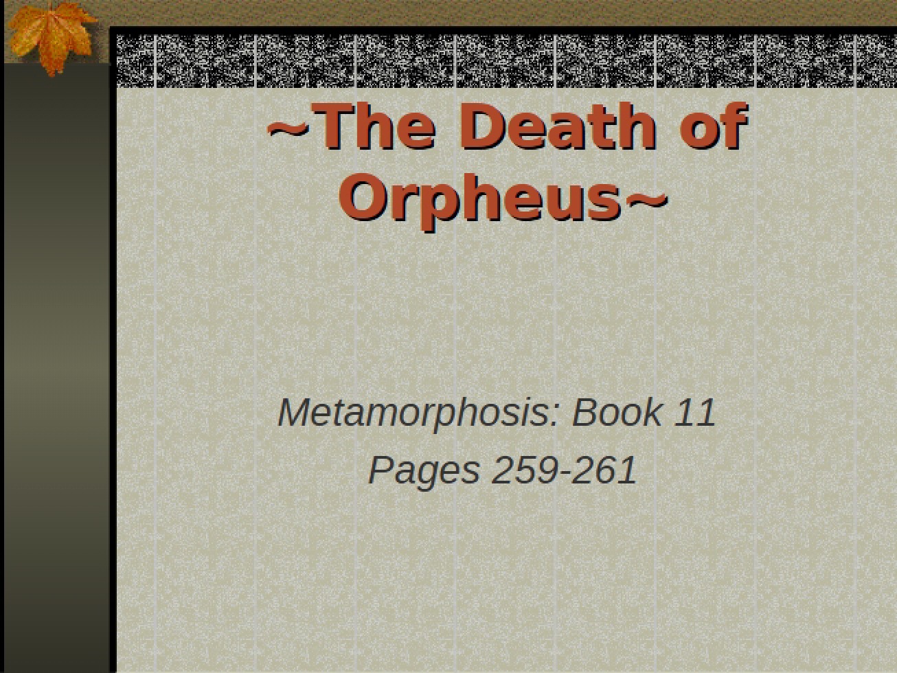 Orpheus's Death
