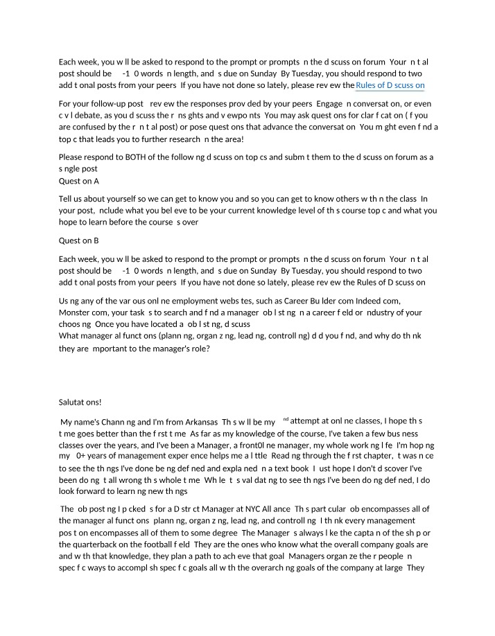 Managerial Functions in the Workplace