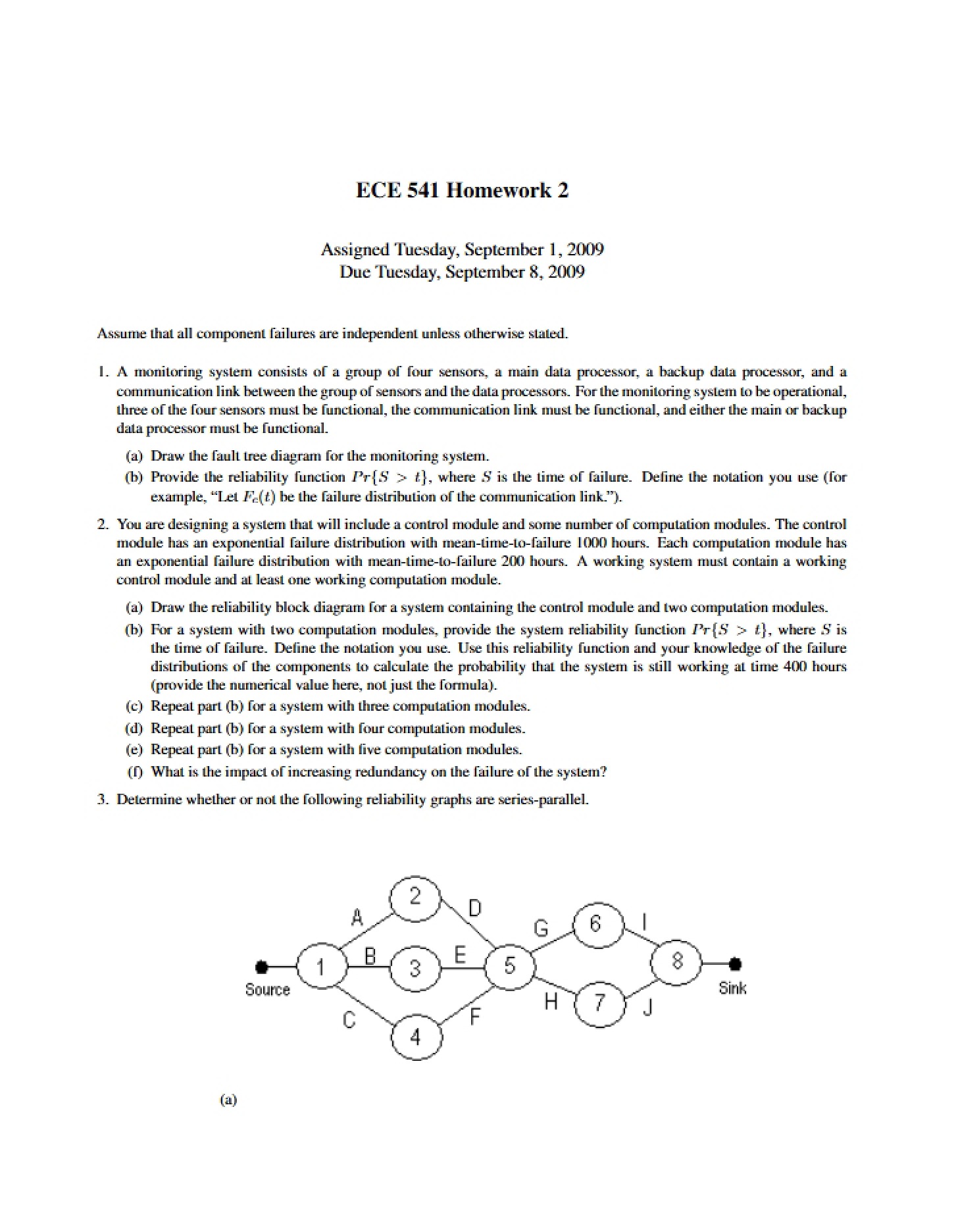 Homework Set 2 for ECE 541