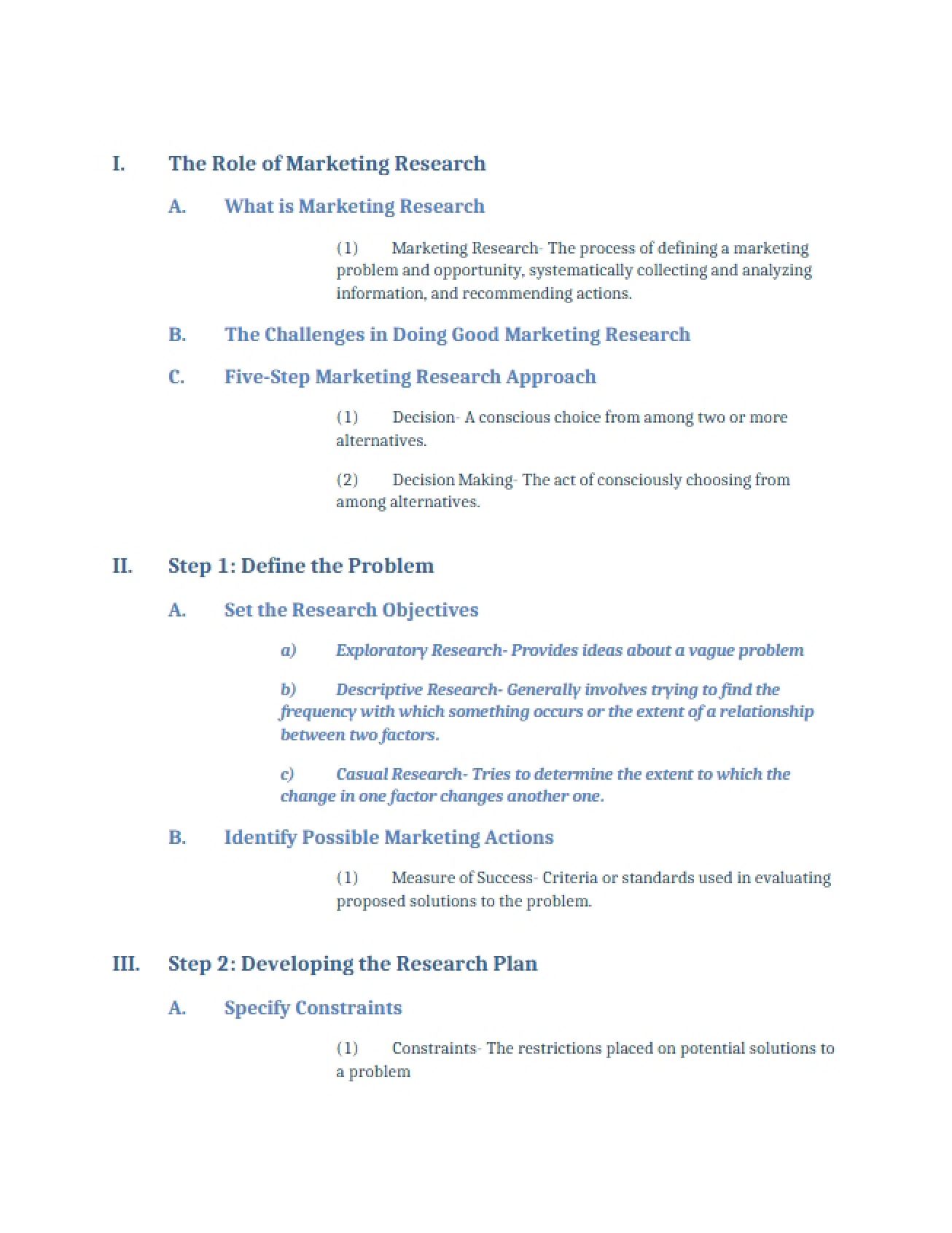 Marketing Research Role