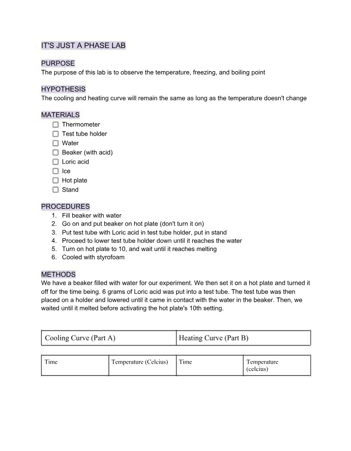 Temperature Changes - Observing Heating and Freezing Points