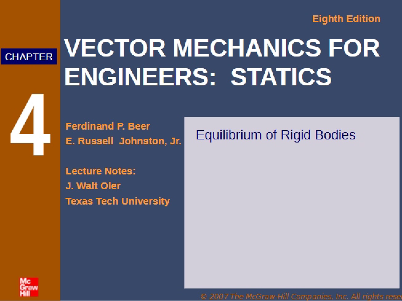 Engineers' Vector Mechanics