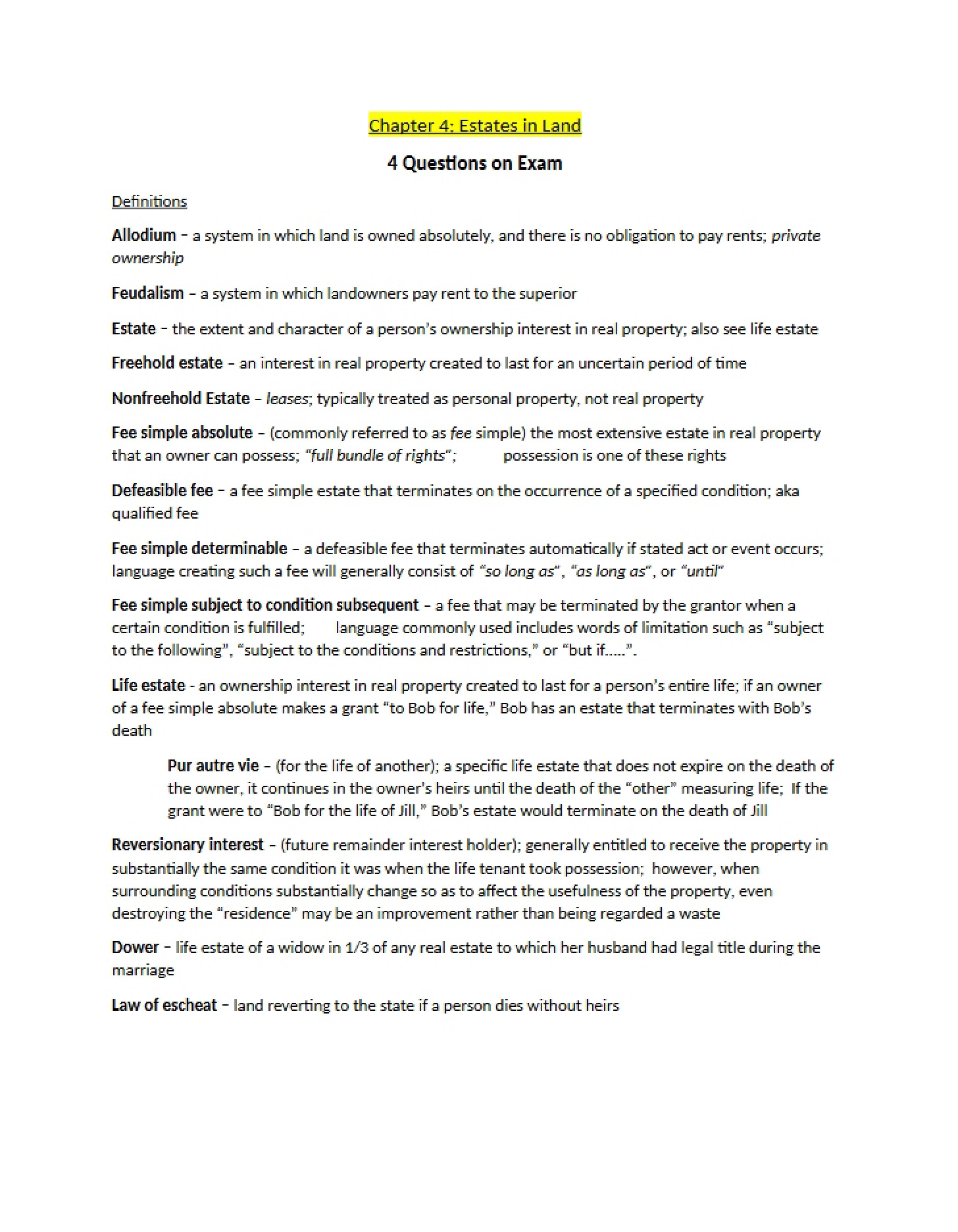 Land Estate Laws