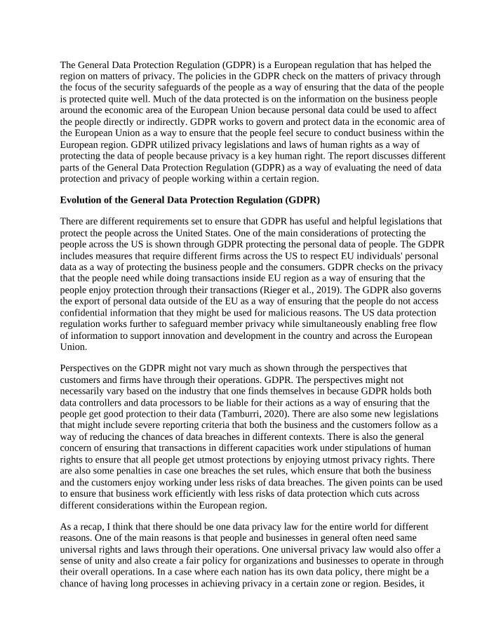 General Data Protection Regulation (GDPR) Importance