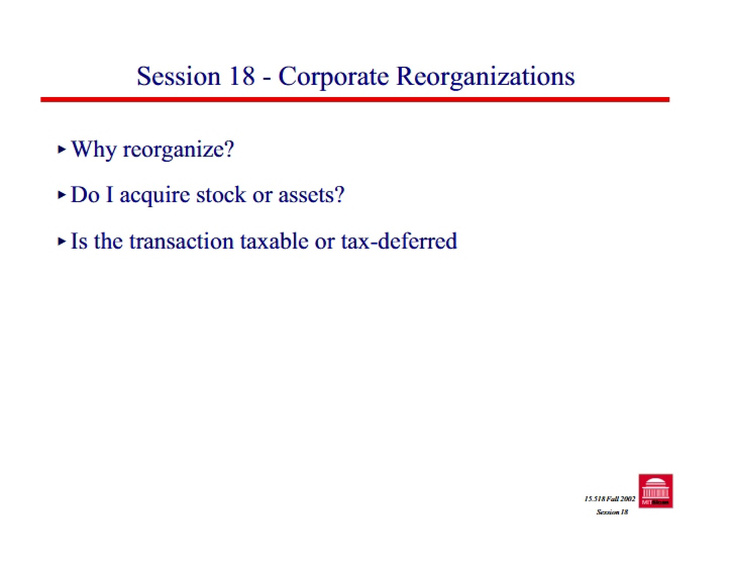 Objectives and Plan
