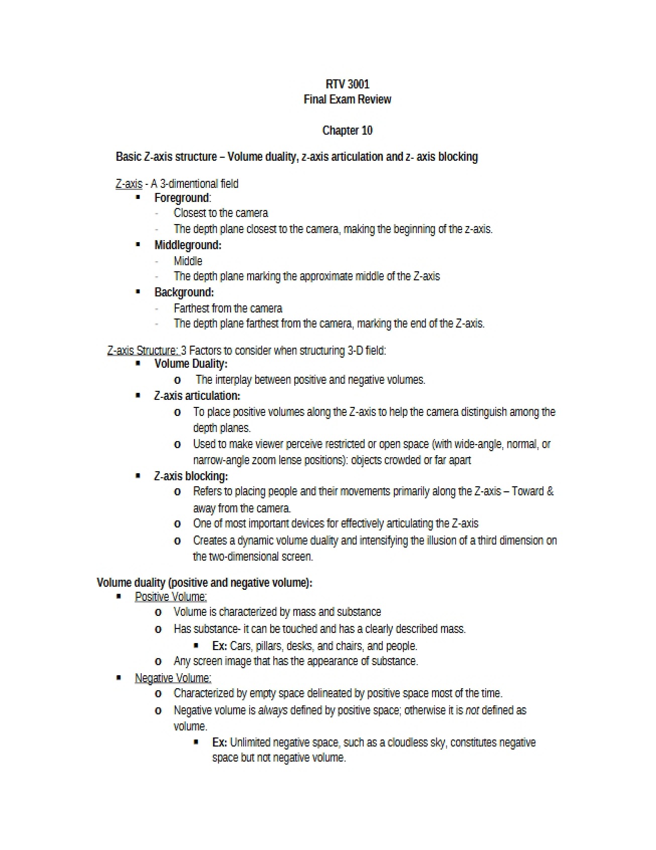 Final Review Guide