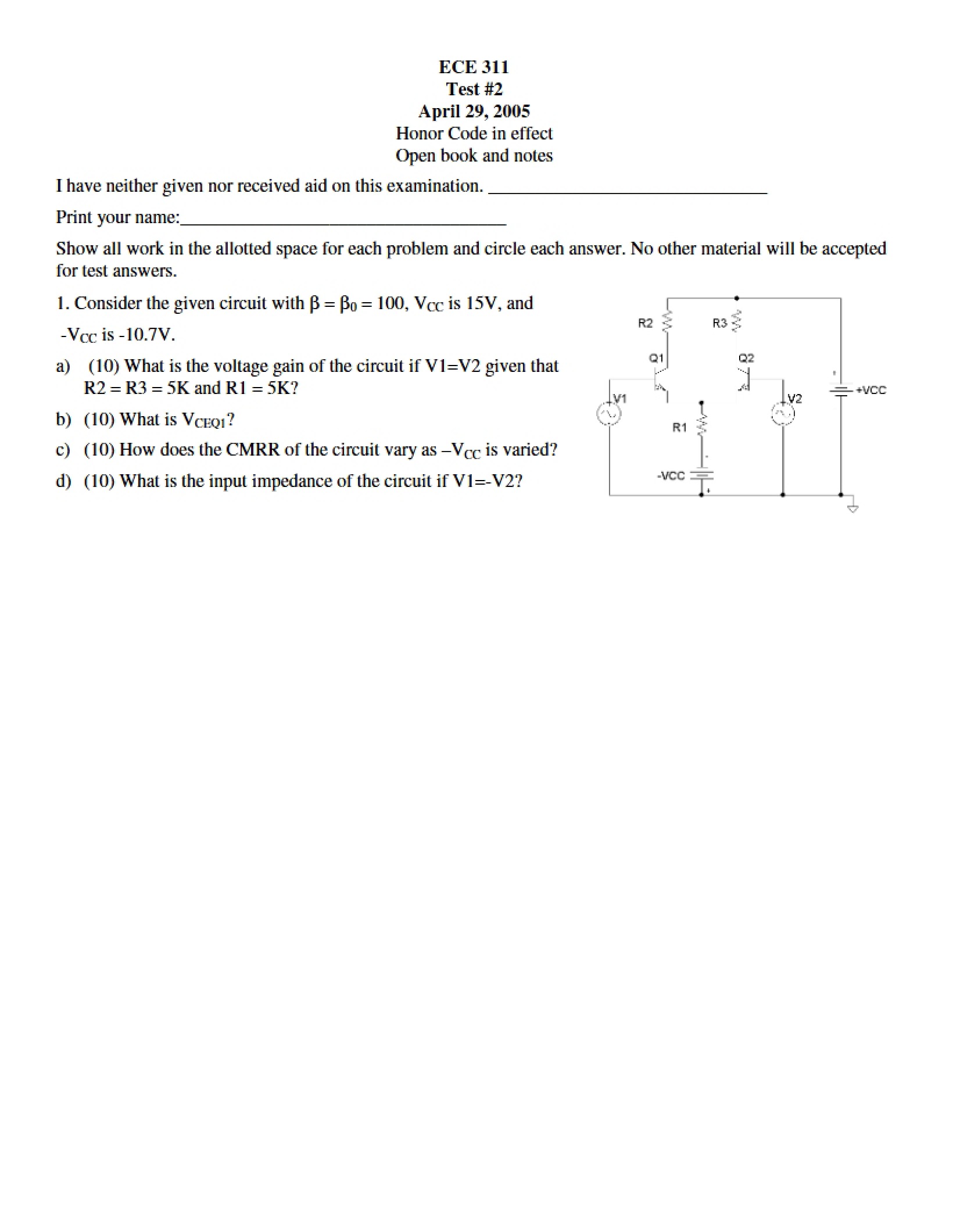 Open Book Exam Honor Code