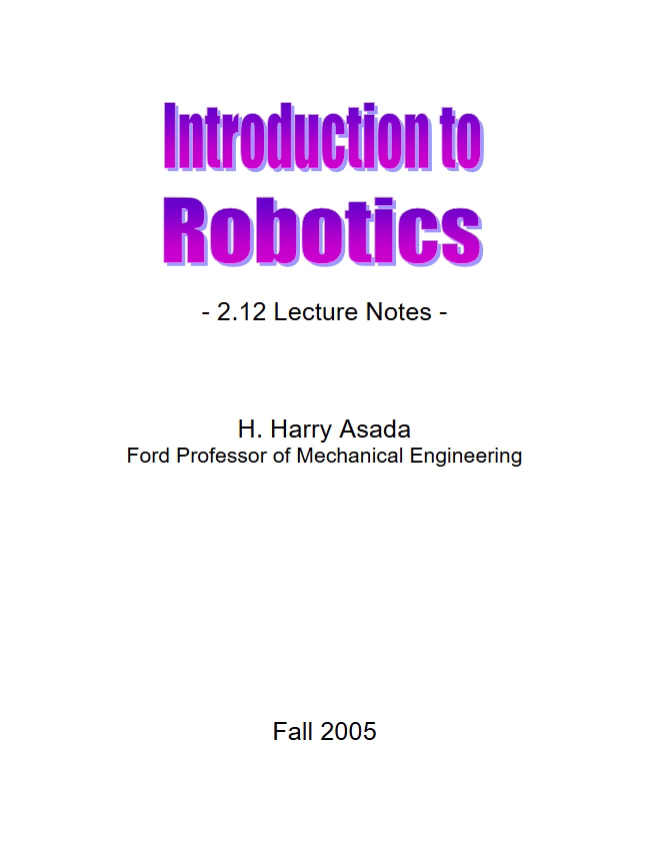 Notes on Robotics