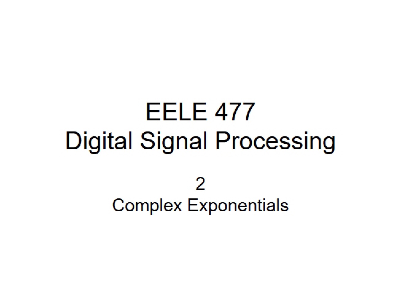 Complex Exponentials 2