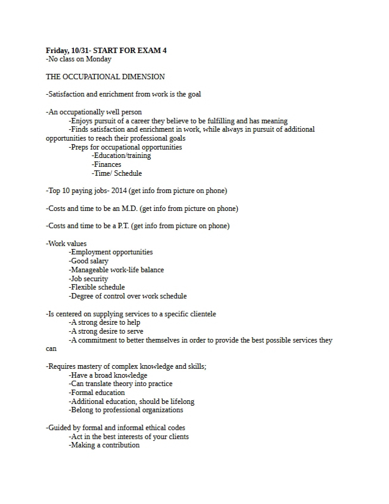 Material for Fourth Exam