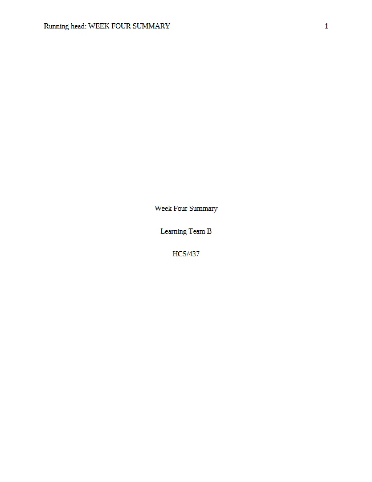 Written Analysis