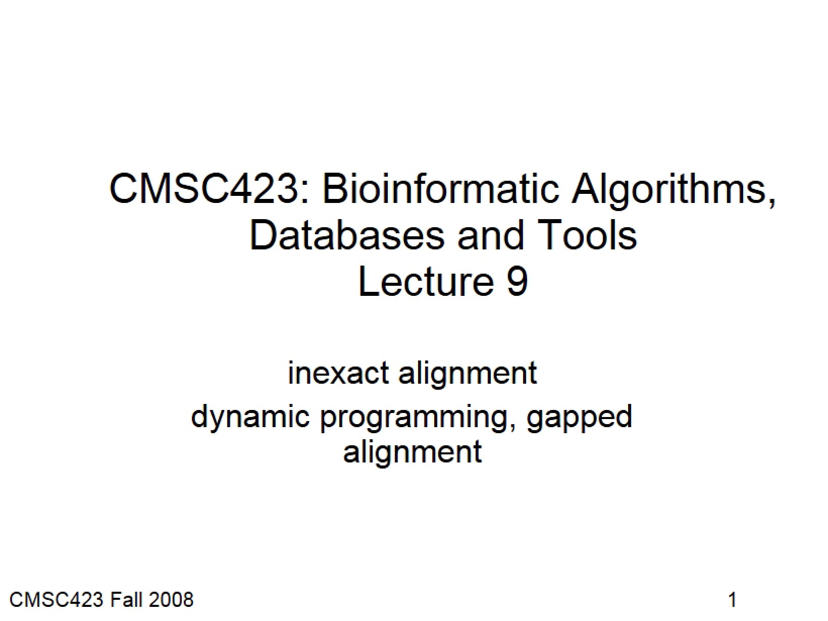 Strategies for Inexact Sequence Alignment