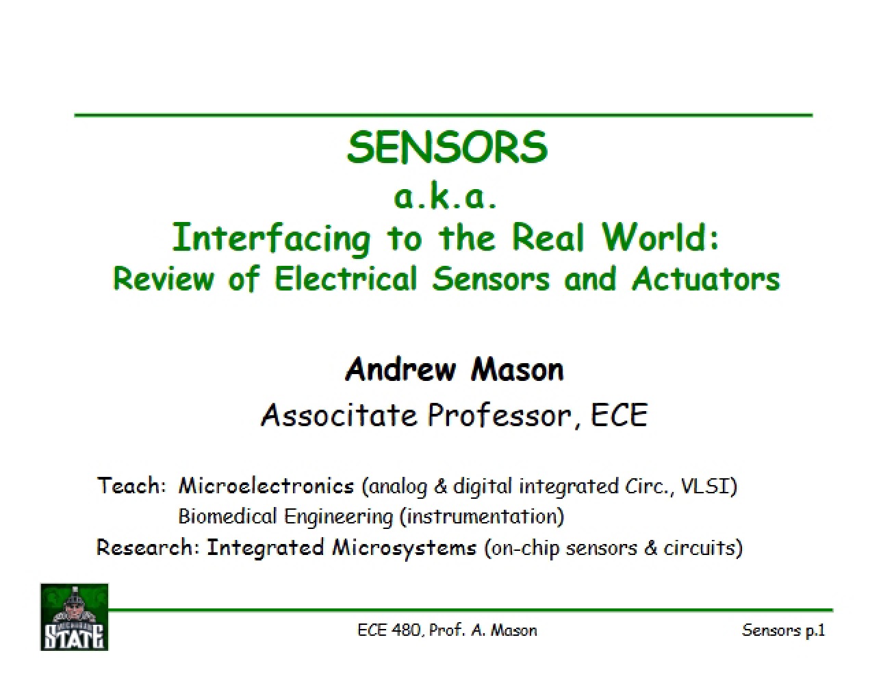 Electrical Actuators and Sensors Review