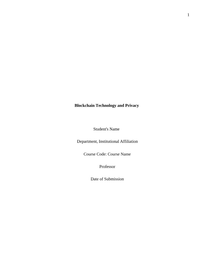Healthcare Privacy and Blockchain Technology