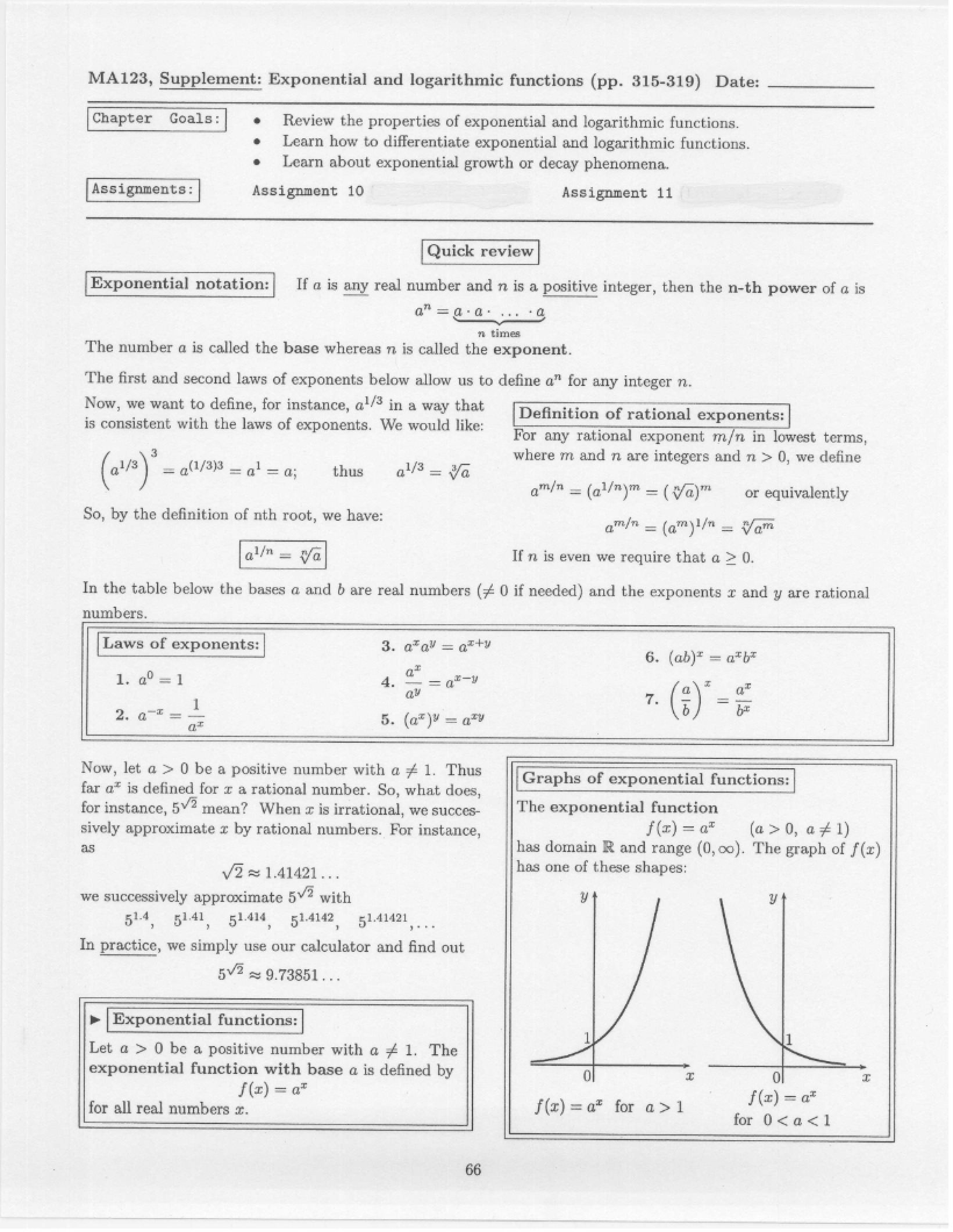 Elementary Calculus Notes