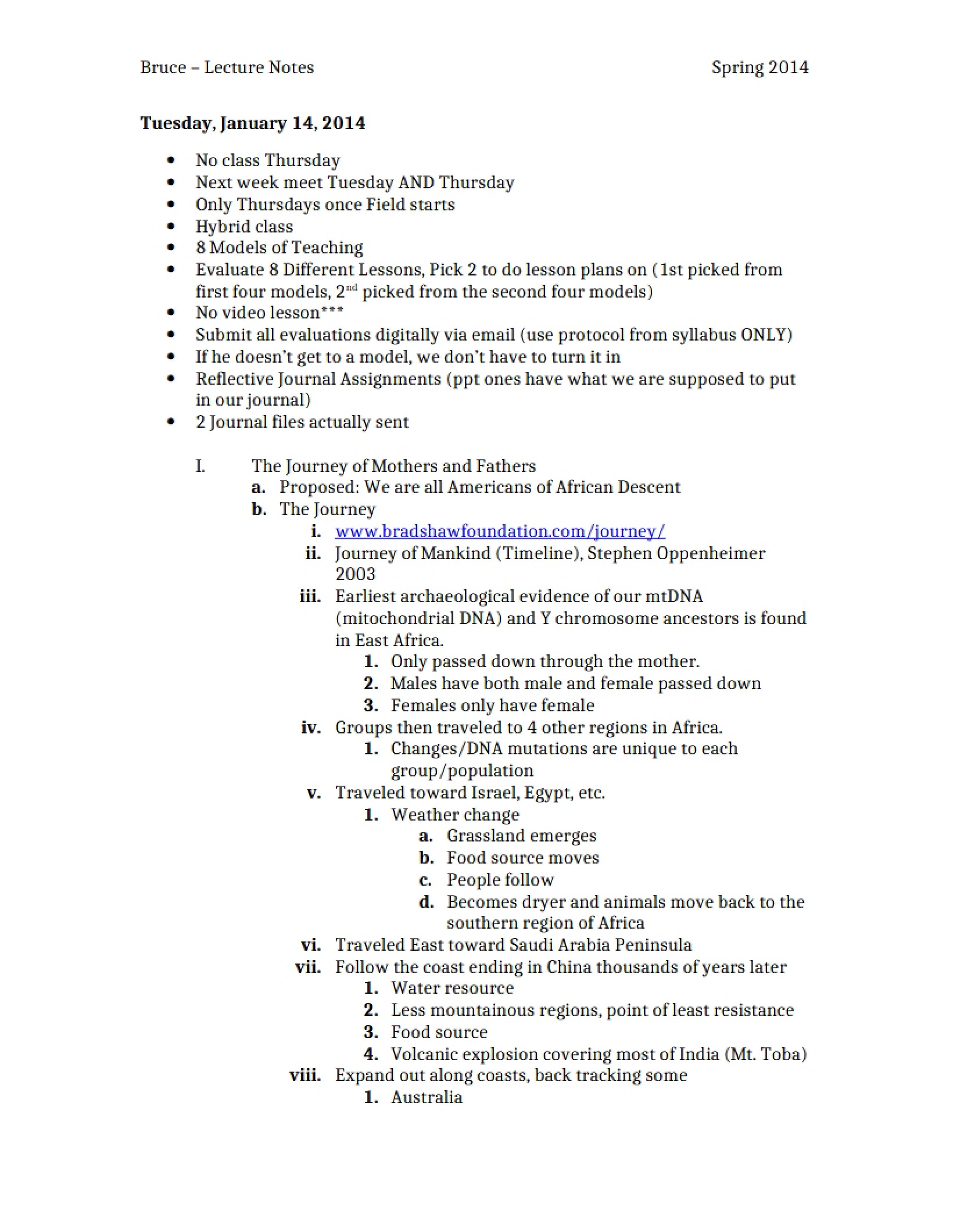Social Studies Teaching Notes