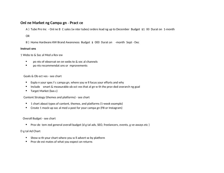Practice - Online Marketing Campaign