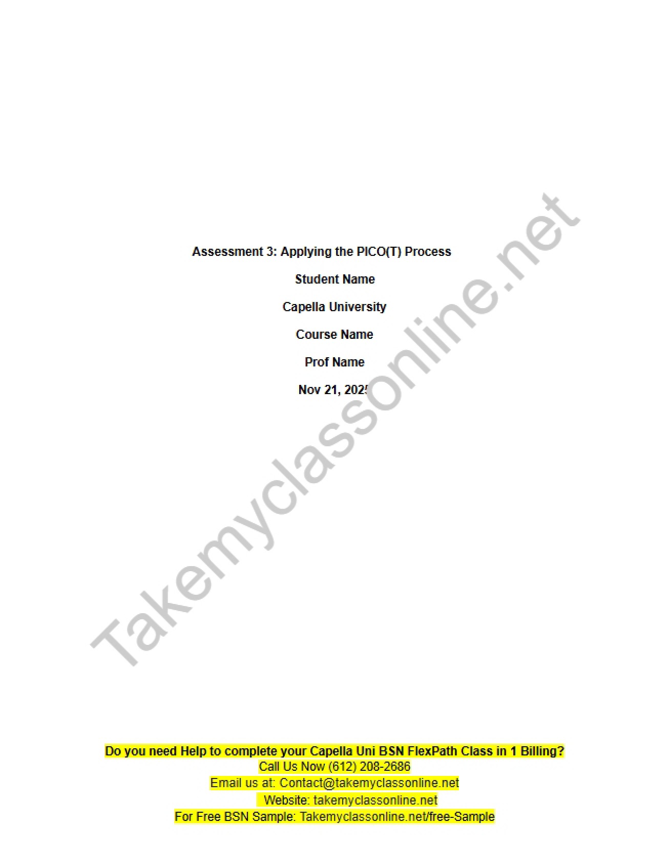 PICO(T) Process Application (Assessment 3)