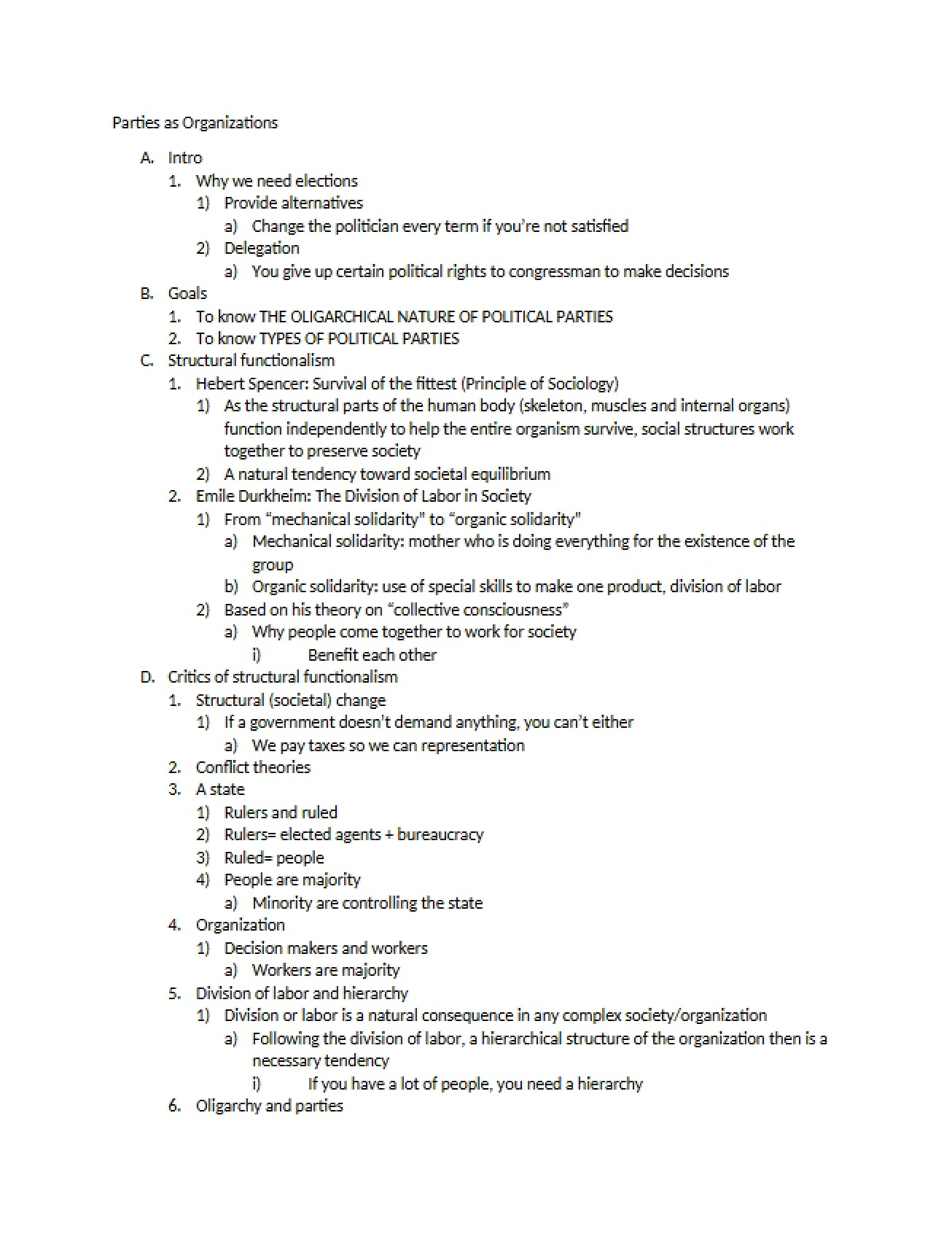 Overview of Parties as Organizations