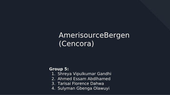 Financial Statement Analysis - Amerisource Bergen (Cencora)