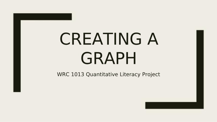 WRC 1013 Quantitative Literacy Project - Creating a Graph