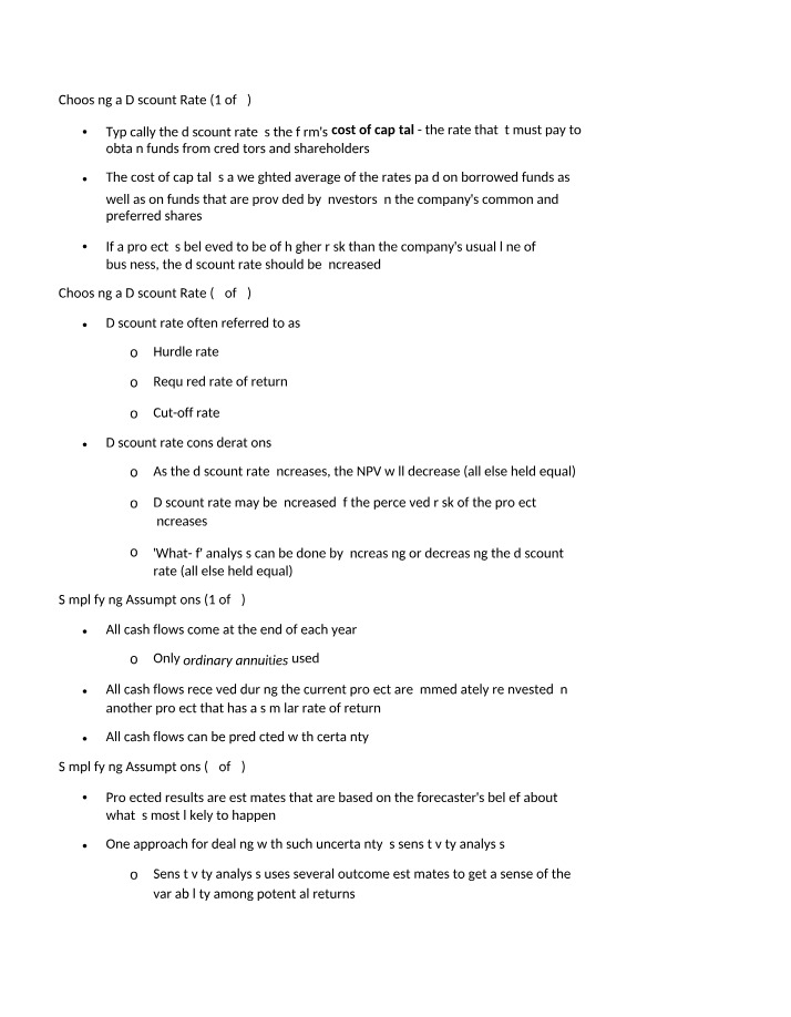 Planning for Capital Investments - Chapter 5, Part 3