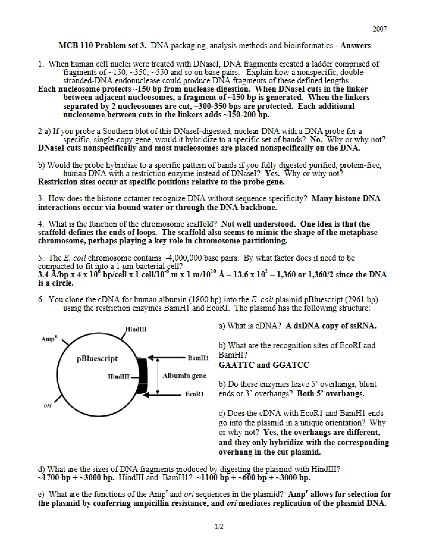 Problem Set Three for MCELLBI 110