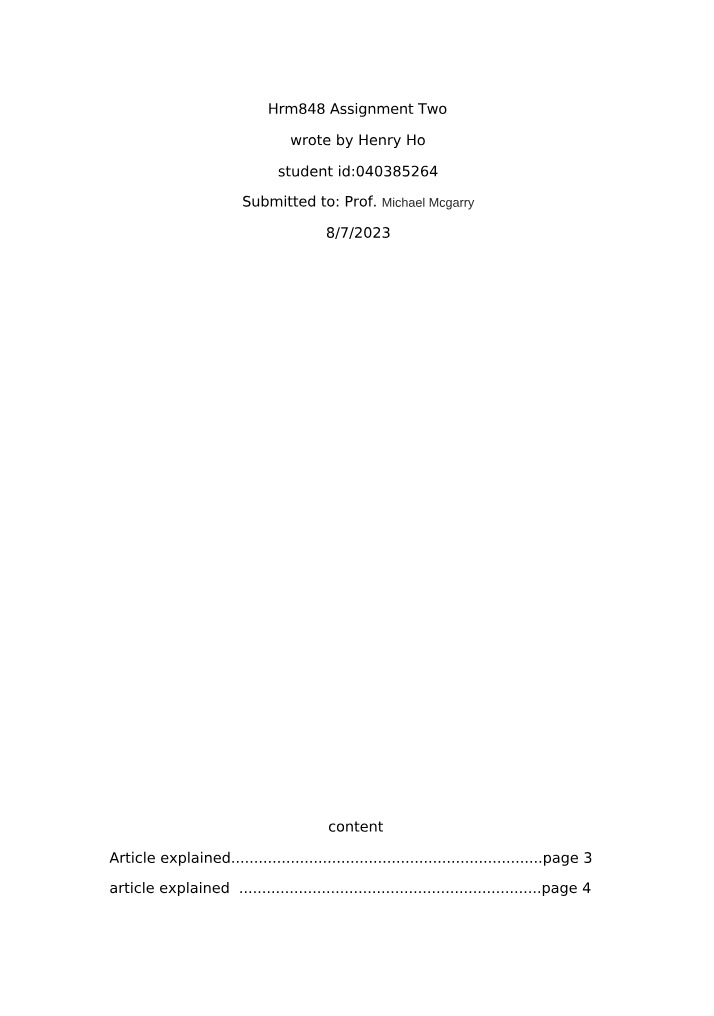 Needs Analysis Assignment Two