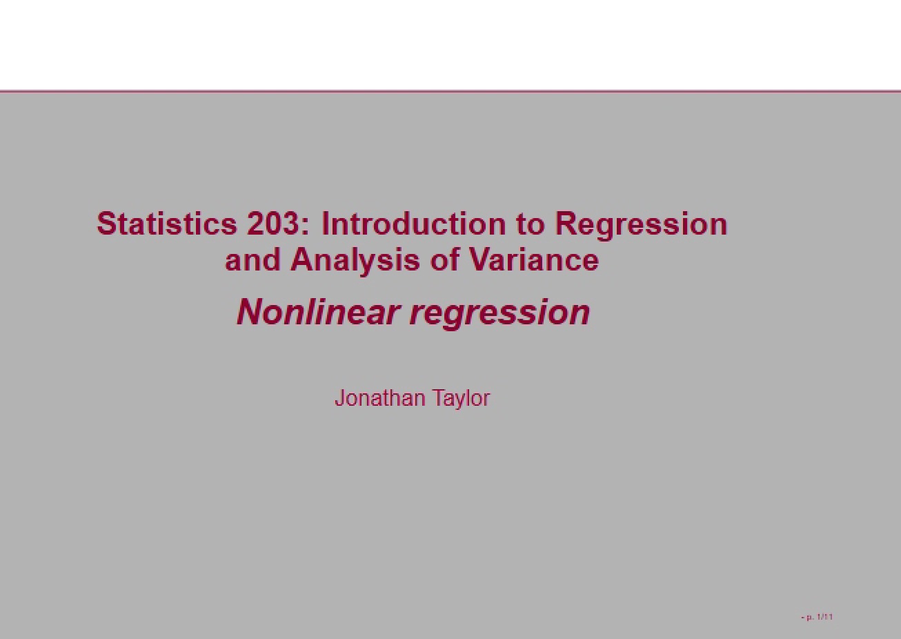 Guide to Nonlinear Regression