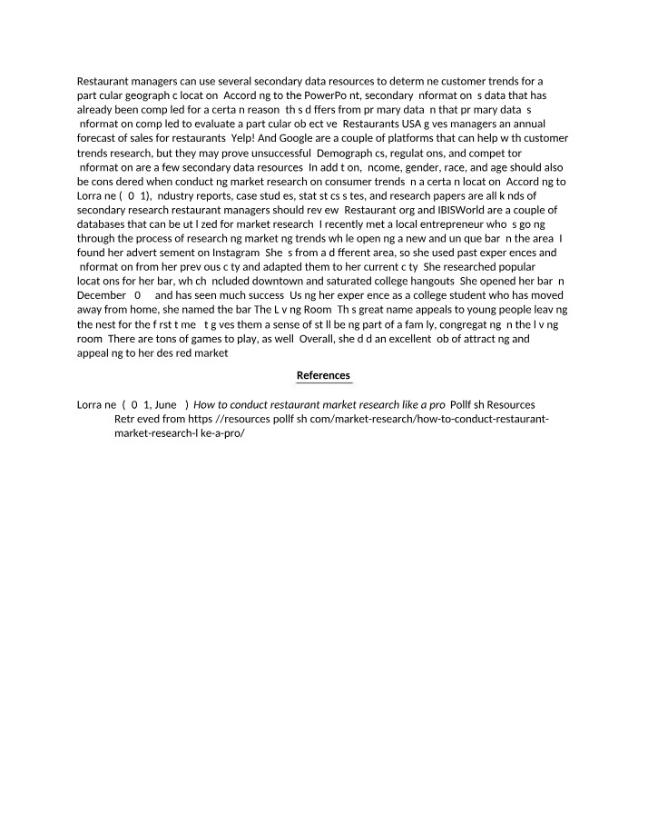 Secondary Data Resources for Determining Customer Trends