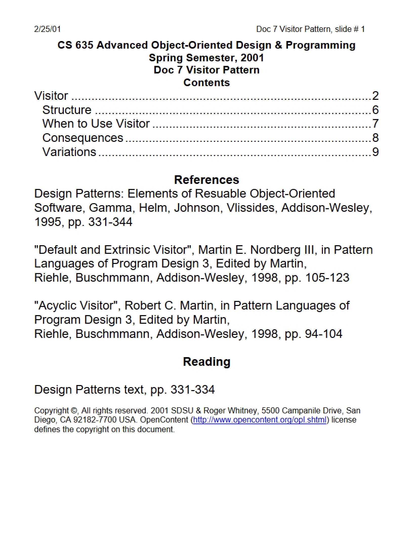 Visitor Design Pattern