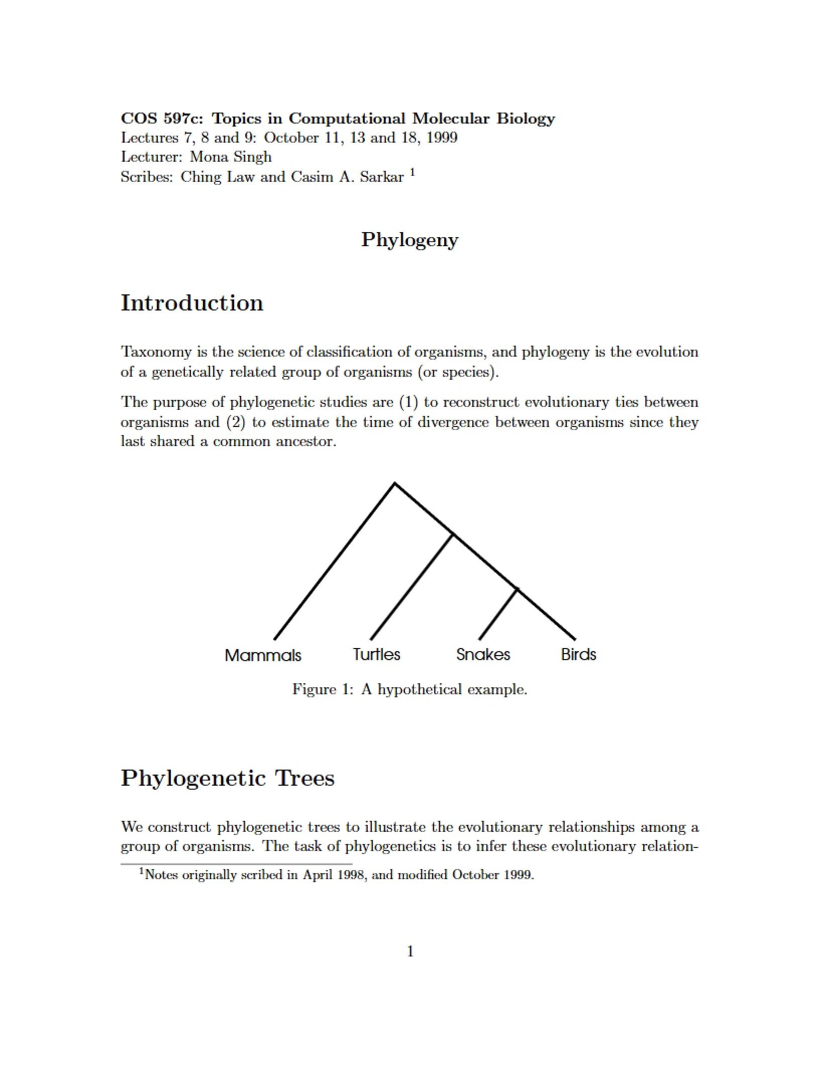 Phylogenetic Trees