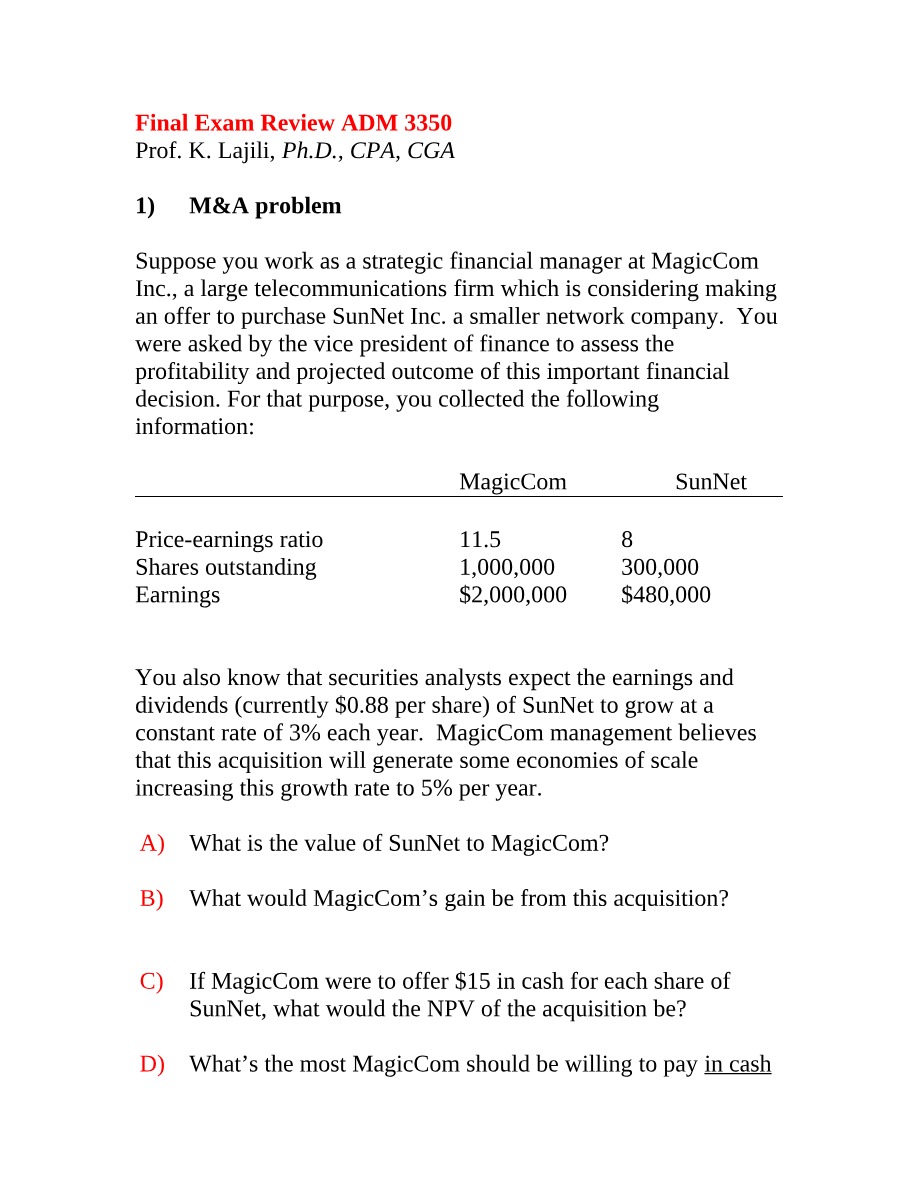 ADM 3350 Final Exam Review Part 1