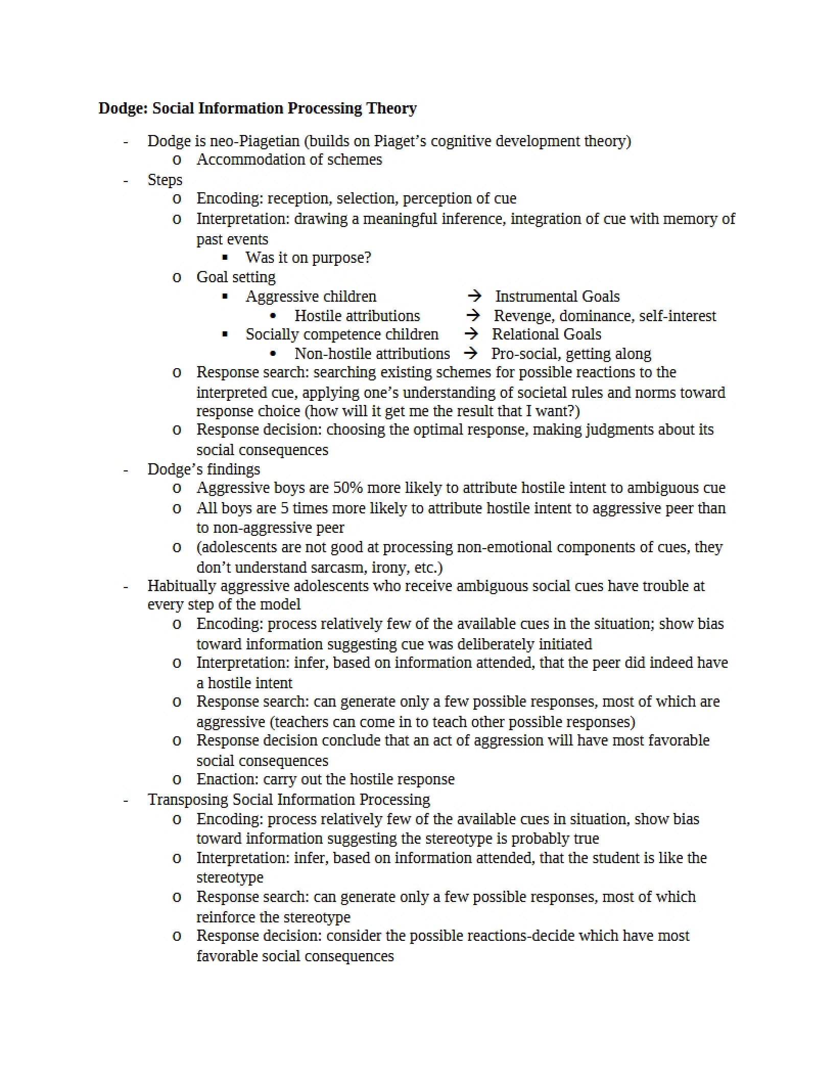 Social Information Processing Theory by Dodge