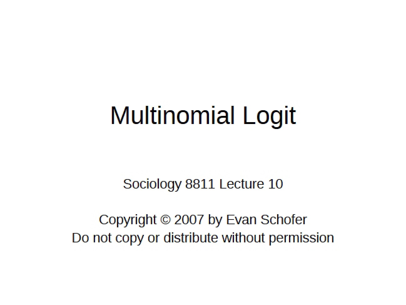 Logit Multinomial