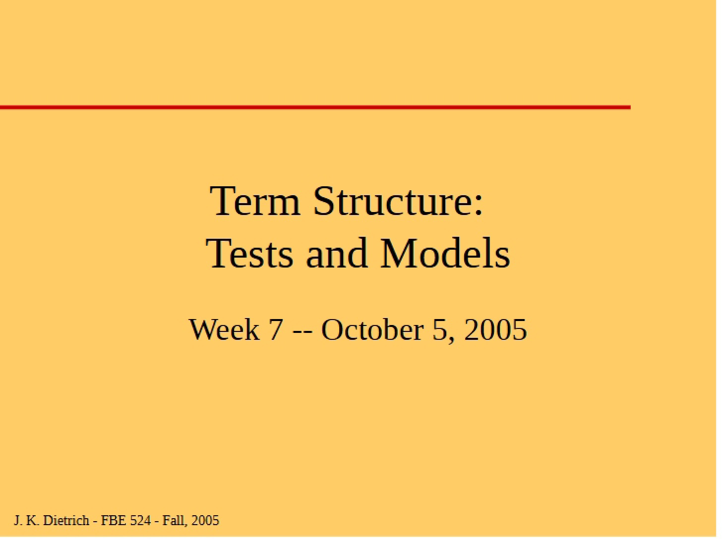 Course Material Week Seven (2005)