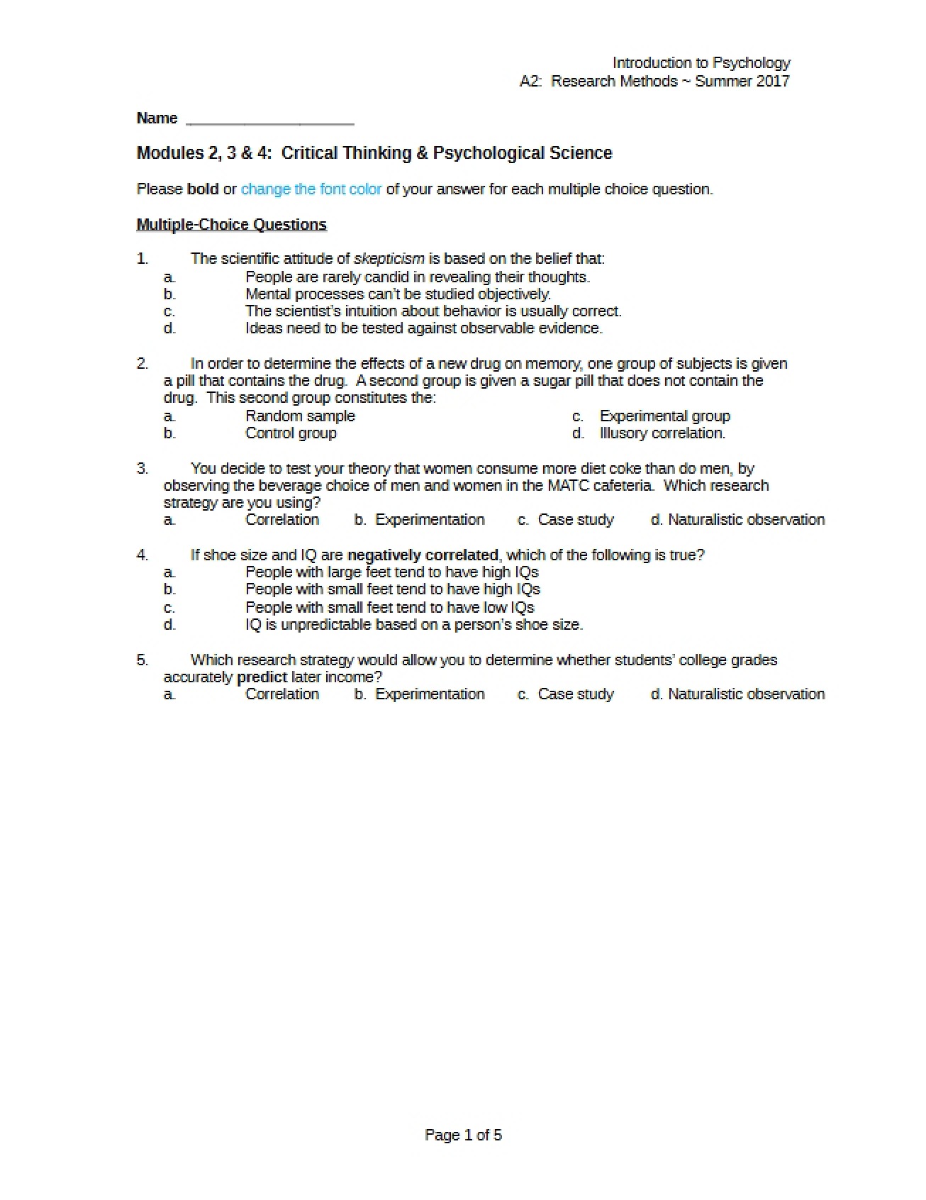 A2 Methods of Research