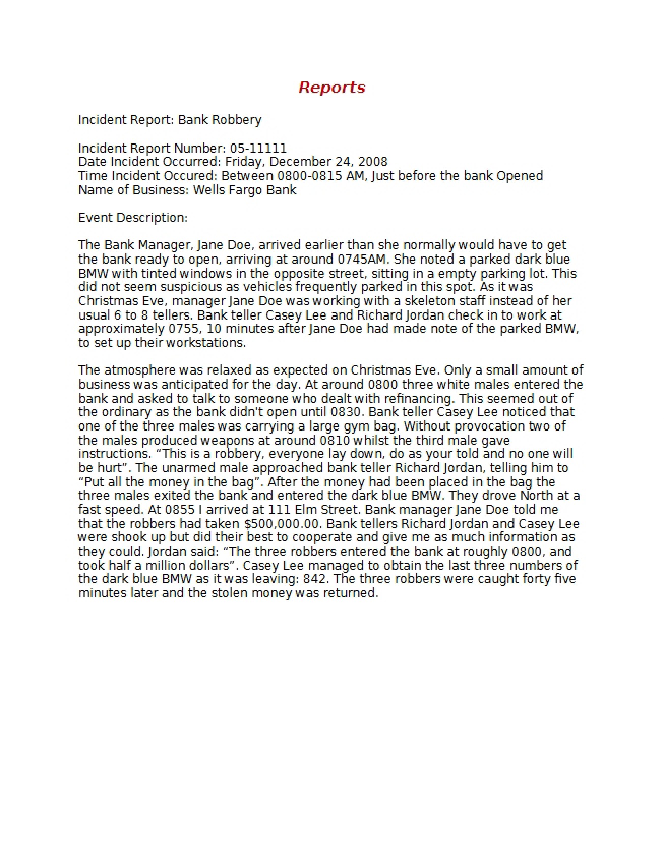 Official Reports
