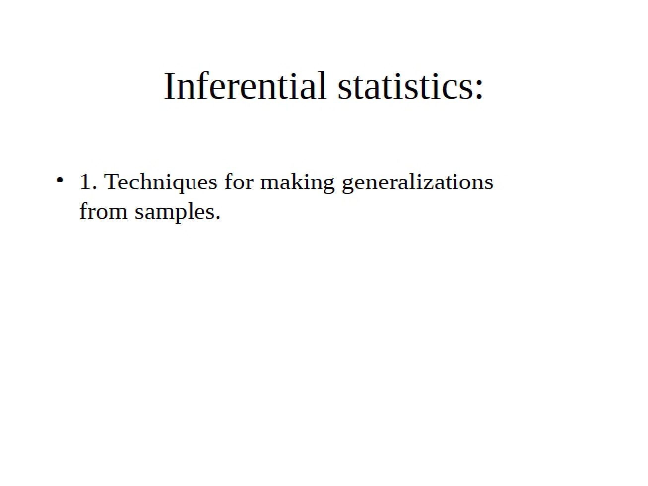 Statistics Inferential