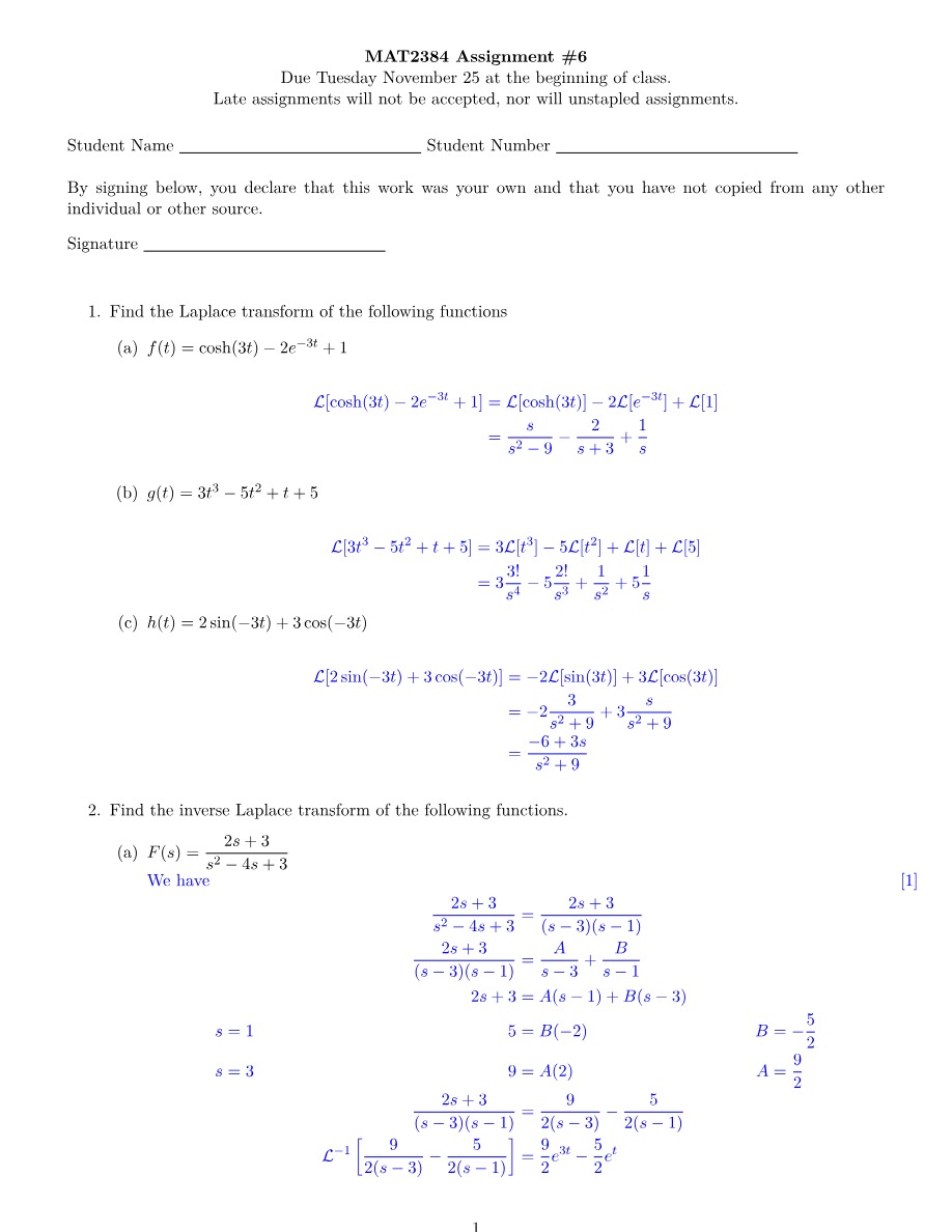 MAT 2384 - Assignment 6