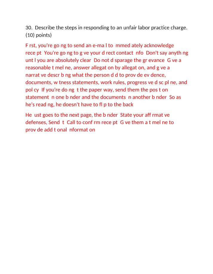 Responding to Unfair Labor Practice Charges